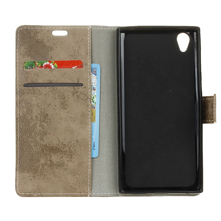 Vintage Style PU Leather Protection Mobile Case Cover for Asus ZenFone Live (L1) ZA550KL - Khaki-6