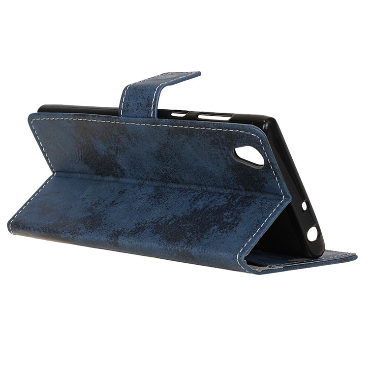 Vintage Style PU Leather Protection Protection Mobile Case for Asus ZenFone Live (L1) ZA550KL - Blue-7