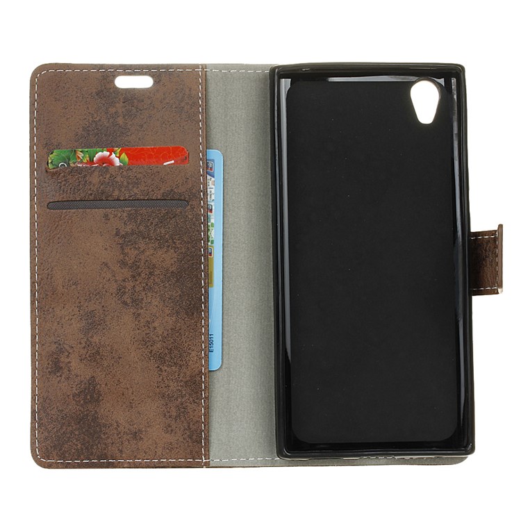 For Asus ZenFone Live (L1) ZA550KL Retro Style Leather Protection Flip Cover Shell - Brown-6