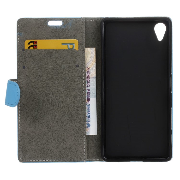 PU Leather Folio Flip Wallet Stand Cell Phone Cover for Asus ZenFone Live (L1) ZA550KL - Blue-4