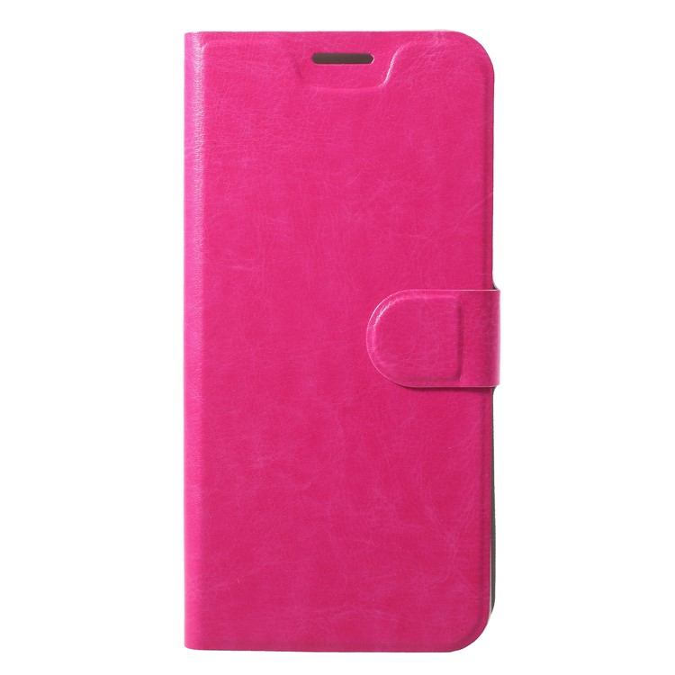 Crazy Horse Texture Stand Leather Card Holder Mobile Case (Built-in Steel Sheet) for Asus Zenfone Max Pro (M1) ZB601KL - Rose-3