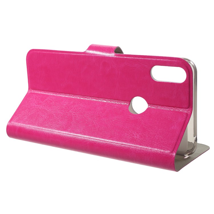 Crazy Horse Texture Stand Leather Card Holder Mobile Case (Built-in Steel Sheet) for Asus Zenfone Max Pro (M1) ZB601KL - Rose-4