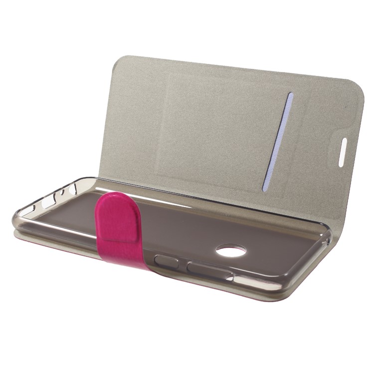 Crazy Horse Texture Stand Leather Card Holder Mobile Case (Built-in Steel Sheet) for Asus Zenfone Max Pro (M1) ZB601KL - Rose-5