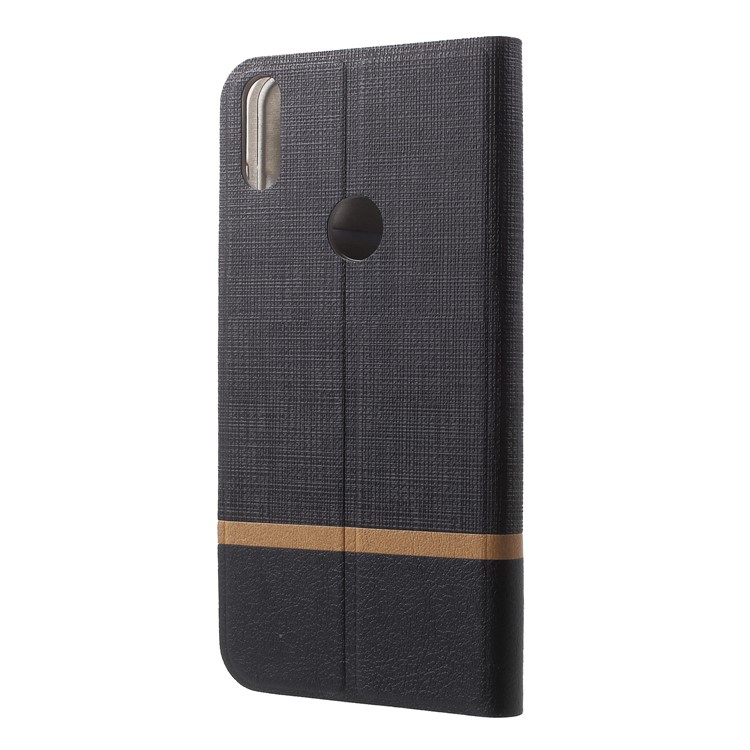 Cross Pattern Leather Card Holder Phone Cover (Built-in Steel Sheet) for Asus Zenfone Max Pro (M1) ZB601KL - Black-2