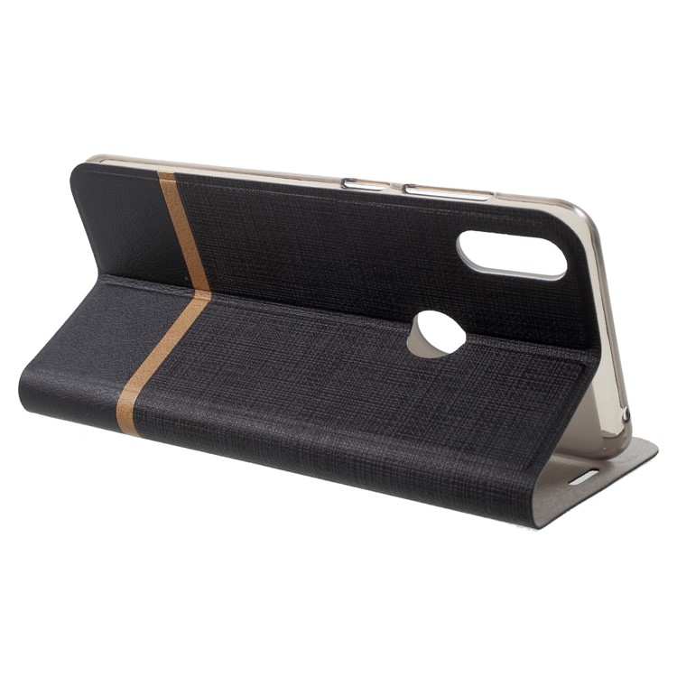 Cross Pattern Leather Card Holder Phone Cover (Built-in Steel Sheet) for Asus Zenfone Max Pro (M1) ZB601KL - Black-4