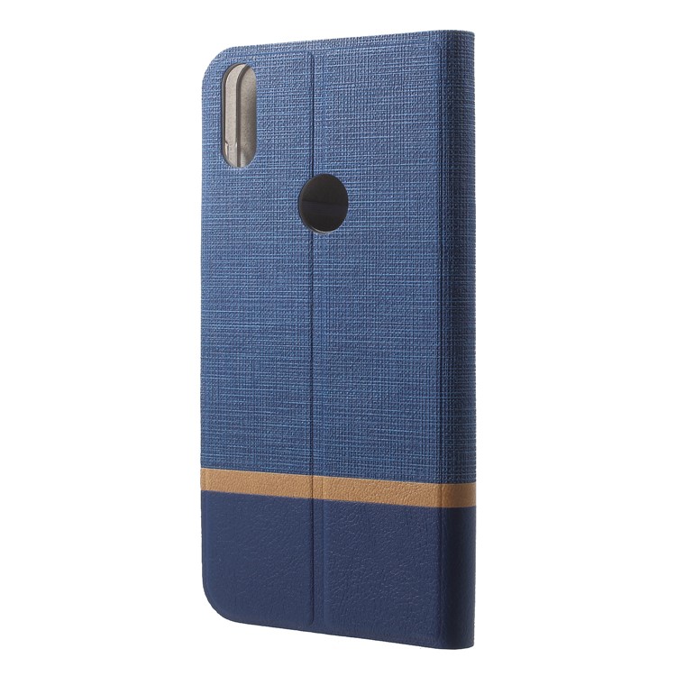 Cross Pattern Leather Card Slot Phone Shell (Built-in Steel Sheet) for Asus Zenfone Max Pro (M1) ZB601KL / ZB602KL - Blue-2