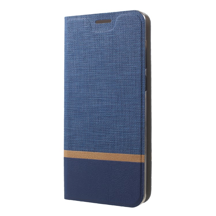 Cross Pattern Leather Card Slot Phone Shell (Built-in Steel Sheet) for Asus Zenfone Max Pro (M1) ZB601KL / ZB602KL - Blue-3