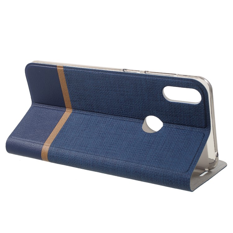 Cross Pattern Leather Card Slot Phone Shell (Built-in Steel Sheet) for Asus Zenfone Max Pro (M1) ZB601KL / ZB602KL - Blue-4