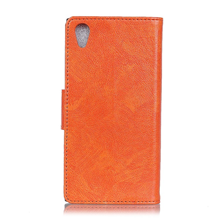 Textured Split Leather Stand Case with Card Slots Asus ZenFone Live (L1) ZA550KL - Orange-4