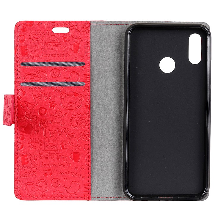 Cartoon Graffiti Leather Wallet Shell Case for Asus Zenfone Max Pro (M1) ZB601KL / ZB602KL - Red-4