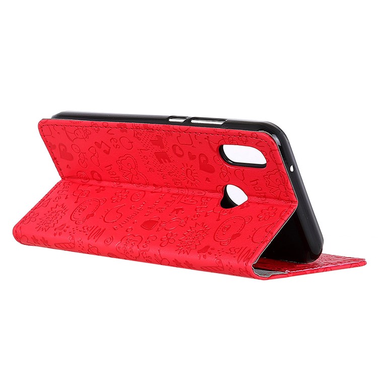 Cartoon Graffiti Leather Wallet Shell Case for Asus Zenfone Max Pro (M1) ZB601KL / ZB602KL - Red-5