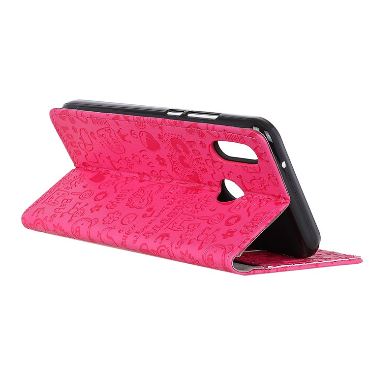 Cartoon Graffiti PU Leather Wallet Case for Asus Zenfone Max Pro (M1) ZB601KL / ZB602KL - Rose-5