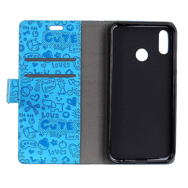 Cartoon Graffiti Wallet Leather Case with Stand for Asus Zenfone Max Pro (M1) ZB601KL / ZB602KL - Blue-4