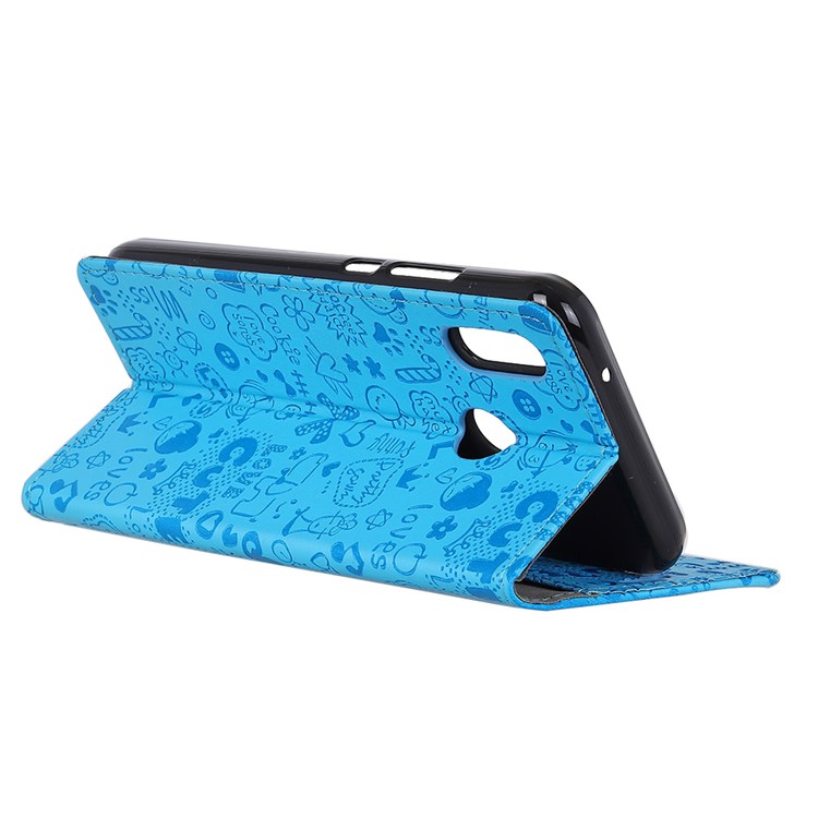 Cartoon Graffiti Wallet Leather Case with Stand for Asus Zenfone Max Pro (M1) ZB601KL / ZB602KL - Blue-5