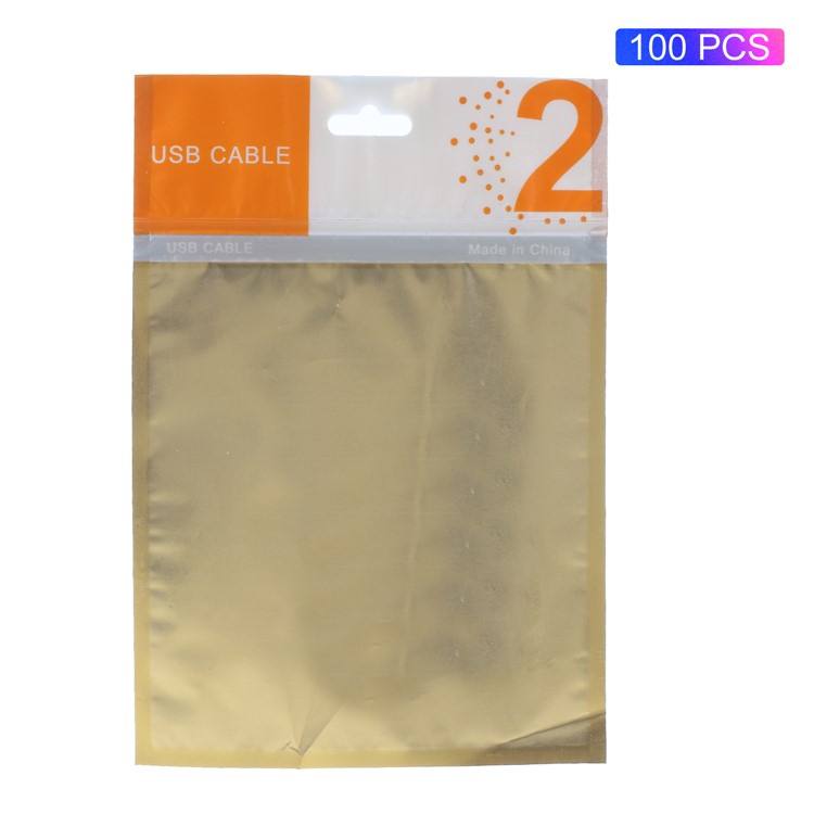 100Pcs/Lot Zip Lock Retail Package Bags for USB Charging Cables, 14 x 13cm-1
