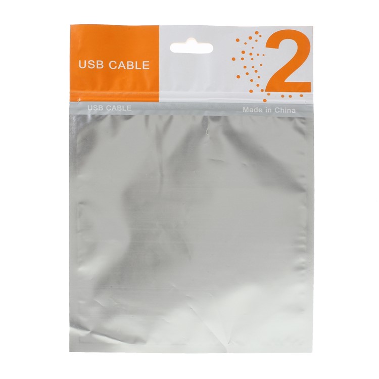 100Pcs/Lot Zip Lock Retail Package Bags for USB Charging Cables, 14 x 13cm-2