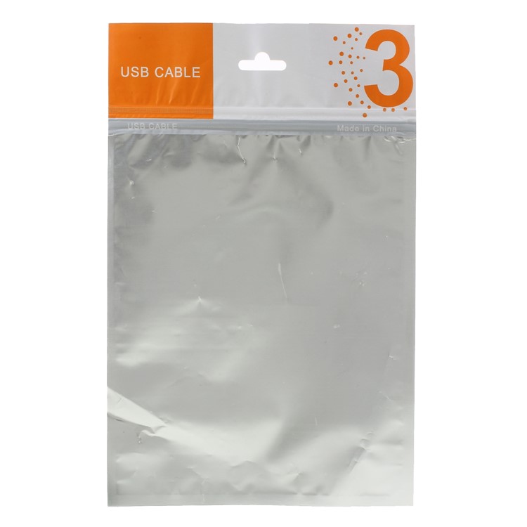 100Pcs/Lot Zip Lock Retail Packaging Bag Pouch for USB Data Cable, Size: 18 x 15cm-2