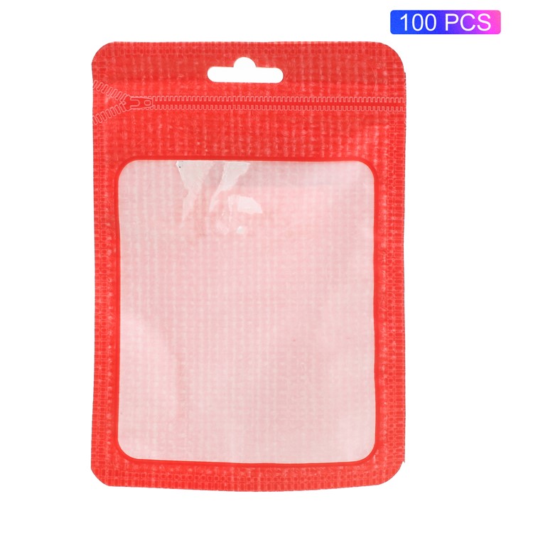 

100Pcs/Lot Zip Lock Retail Packaging Bags for USB Data Cable, Size: 12 x 9cm - Red, Other Phone Models