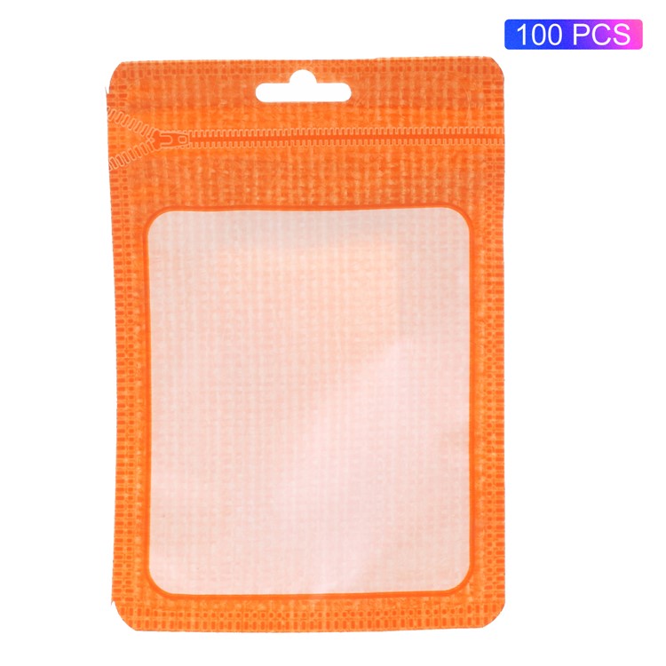 100Pcs/Lot Zip Lock Retail Packaging Bag Pouch for USB Data Cable, Size: 12 x 9cm - Orange-1