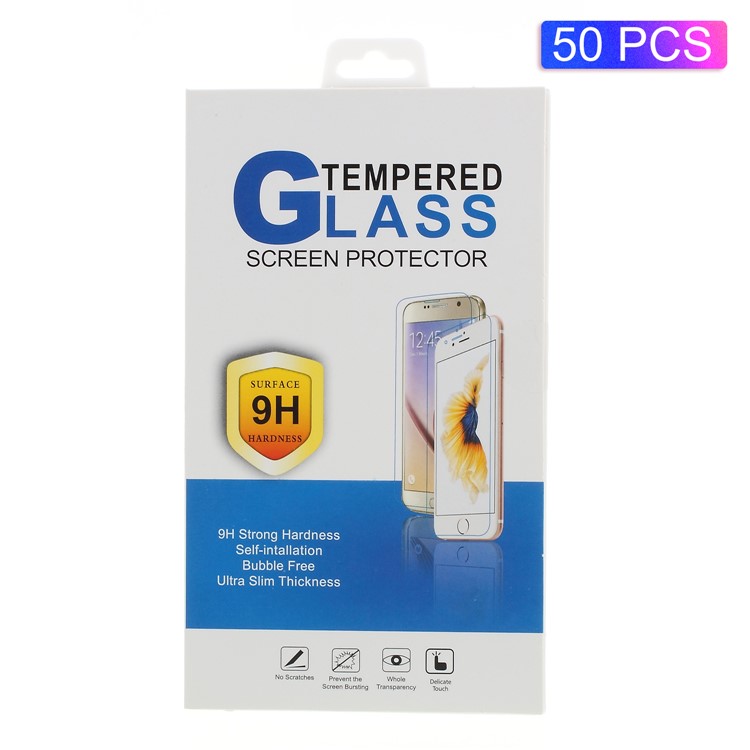 50Pcs/Lot Universal Flip Packing Box for 9H Tempered Glass Screen Protection Film, Size: 16.5 x 9cm - Blue-1