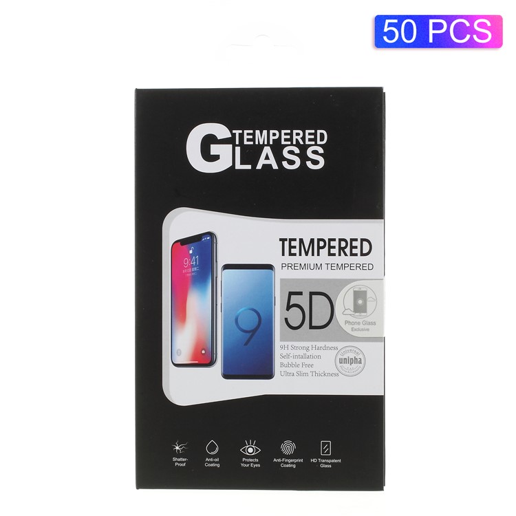 50Pcs/Lot Universal Package Box for 5D Tempered Glass Screen Protective Film, Size: 16 x 8.5cm - Black-1