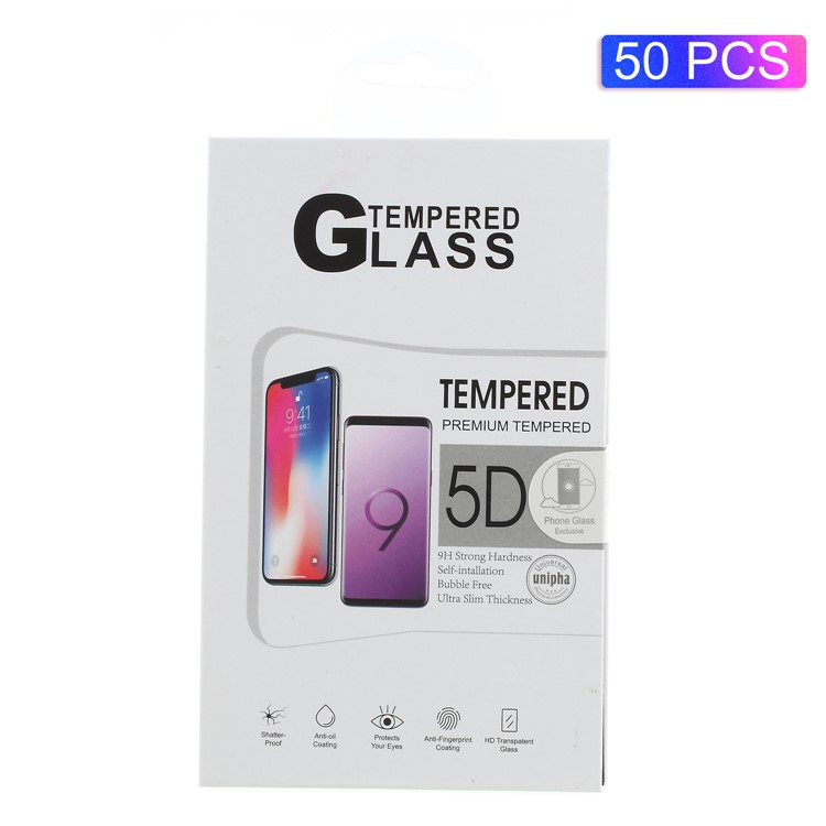 50Pcs/Lot Universal Retail Packaging Box for 5D Tempered Glass Screen Protective Film, Size: 16 x 8.5cm - White-1