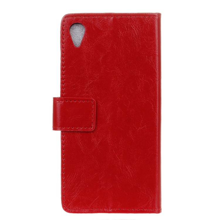 Crazy Horse Stand Wallet Leather Protection Cell Phone Shell for Asus ZenFone Live (L1) ZA550KL - Red-2