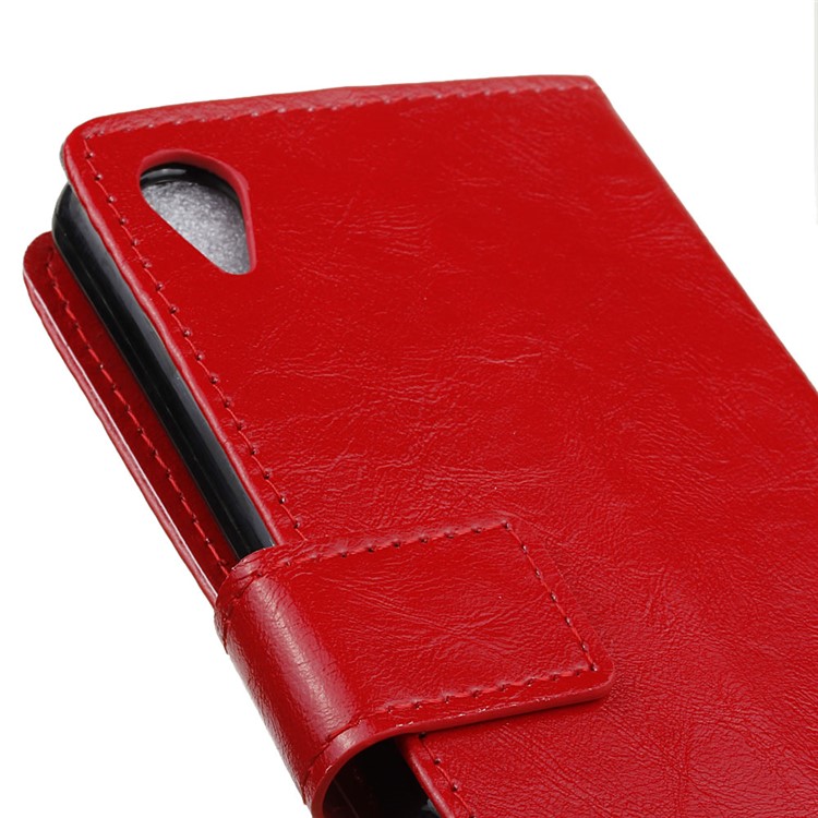 Crazy Horse Stand Wallet Leather Protection Cell Phone Shell for Asus ZenFone Live (L1) ZA550KL - Red-3