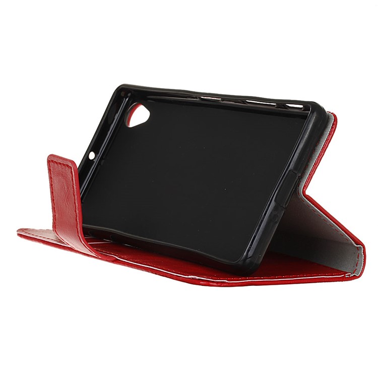 Crazy Horse Stand Wallet Leather Protection Cell Phone Shell for Asus ZenFone Live (L1) ZA550KL - Red-4