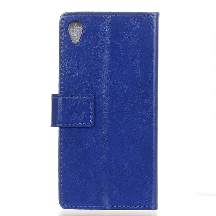 Crazy Horse Stand Wallet Leather Protection Mobile Phone Cover for Asus ZenFone Lite (L1) ZA551KL / Live (L1) ZA550KL - Blue-2