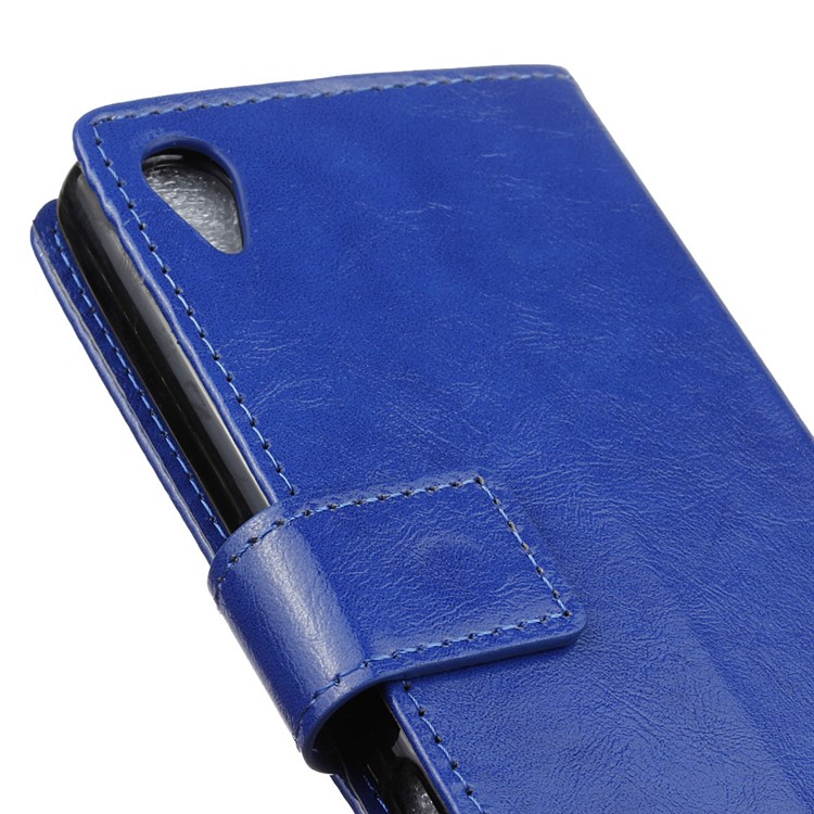 Crazy Horse Stand Wallet Leather Protection Mobile Phone Cover for Asus ZenFone Lite (L1) ZA551KL / Live (L1) ZA550KL - Blue-3