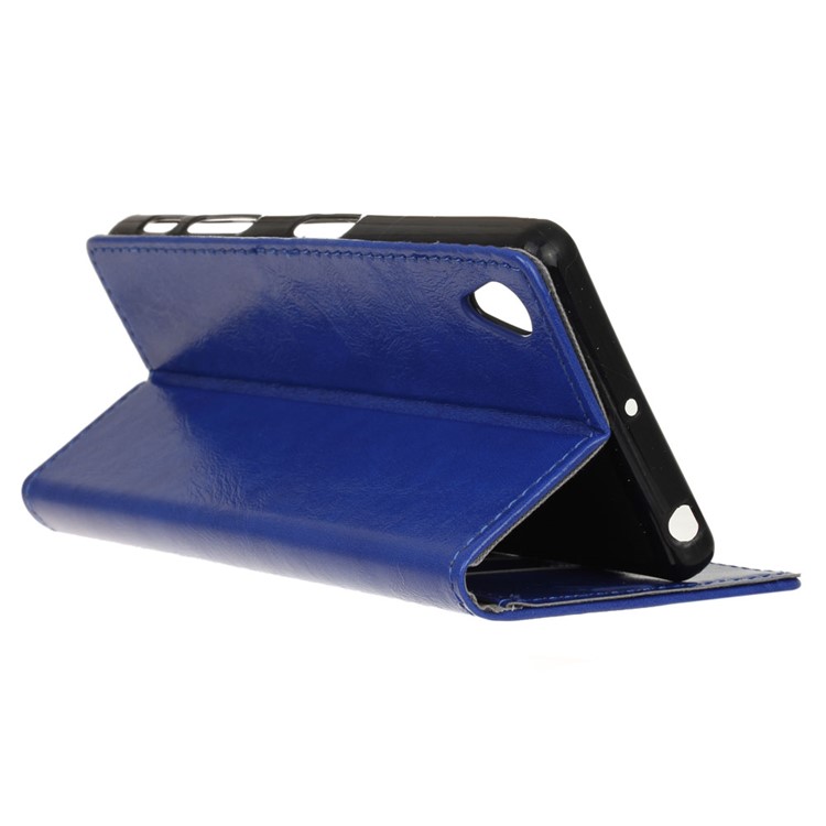 Crazy Horse Stand Wallet Leather Protection Mobile Phone Cover for Asus ZenFone Lite (L1) ZA551KL / Live (L1) ZA550KL - Blue-5