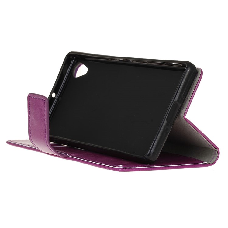 Crazy Horse Stand Magnetic Wallet Leather Protection Case for Asus ZenFone Live (L1) ZA550KL - Purple-6