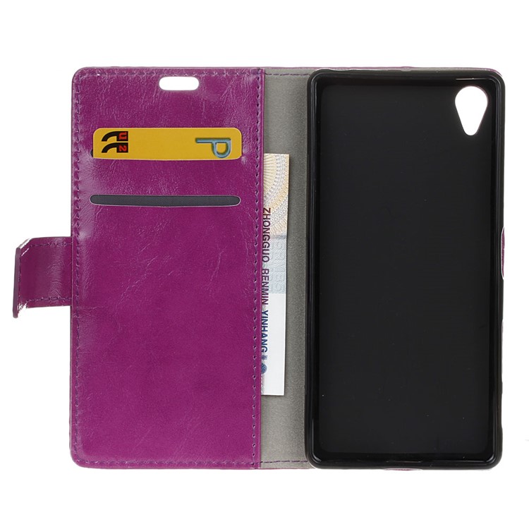 Crazy Horse Stand Magnetic Wallet Leather Protection Case for Asus ZenFone Live (L1) ZA550KL - Purple-8