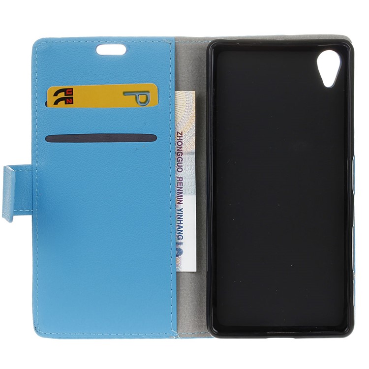 PU Leather Magnetic Wallet Protection Cell Phone Cover for Asus ZenFone Lite (L1) ZA551KL / Live (L1) ZA550KL - Blue-6