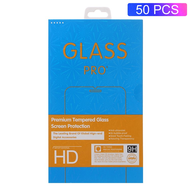 50Pcs/Lot Laser Carving Universal Packing Boxes for Tempered Glass Screen Protector, Size: 16.5 x 9cm - Blue-1