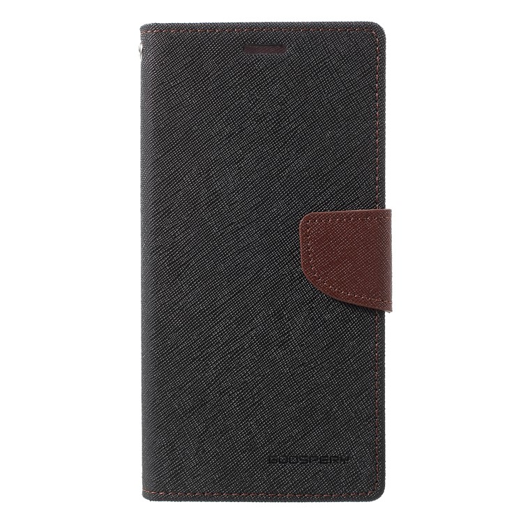 MERCURY GOOSPERY Fancy Flip Leather Wallet Protection Cover for Asus Zenfone 5 Lite ZC600KL - Black / Brown-1