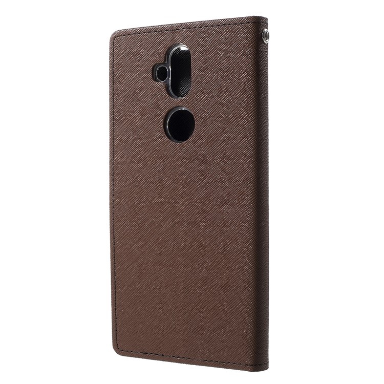 MERCURY GOOSPERY Fancy Flip Leather Wallet Flip Accessory Cover for Asus Zenfone 5 Lite ZC600KL - Brown-2