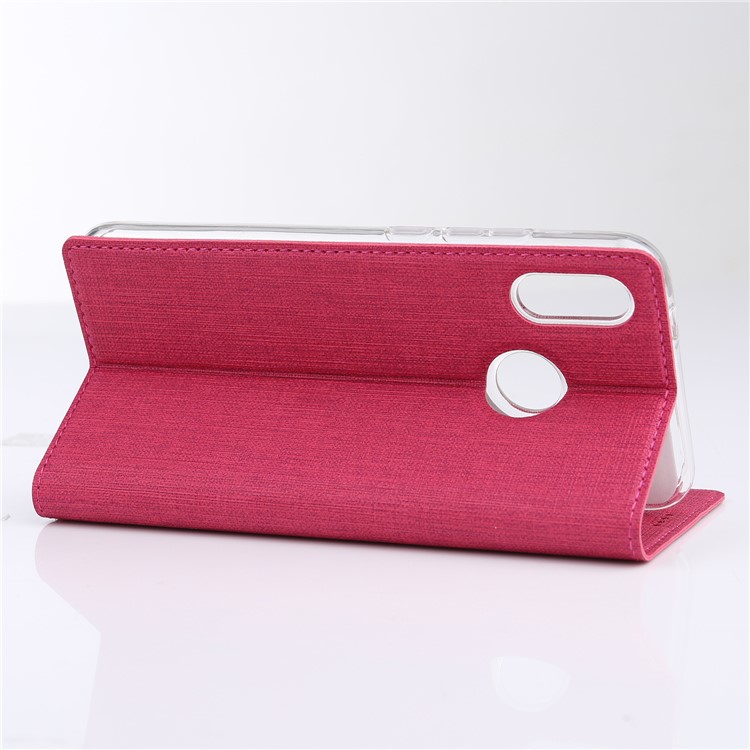 VILI DMX Cross Texture Card Holder Leather Stand Case for Asus Zenfone Max Pro (M1) ZB601KL - Rose-4