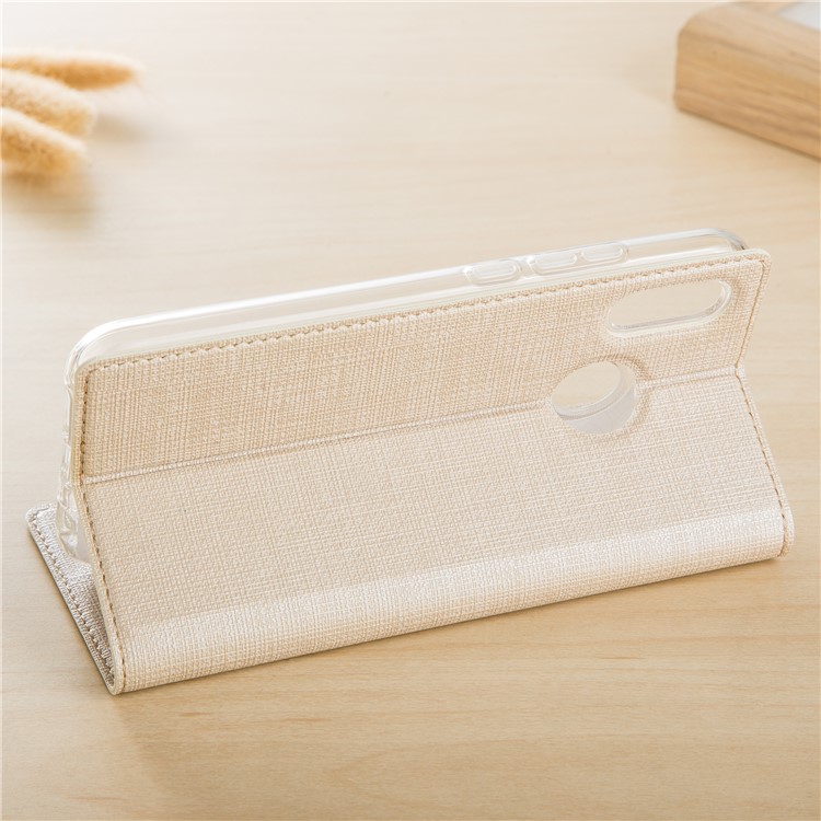 VILI DMX Cross Texture Card Holder Leather Stand Shell for Asus Zenfone Max Pro (M1) ZB601KL - Gold-4