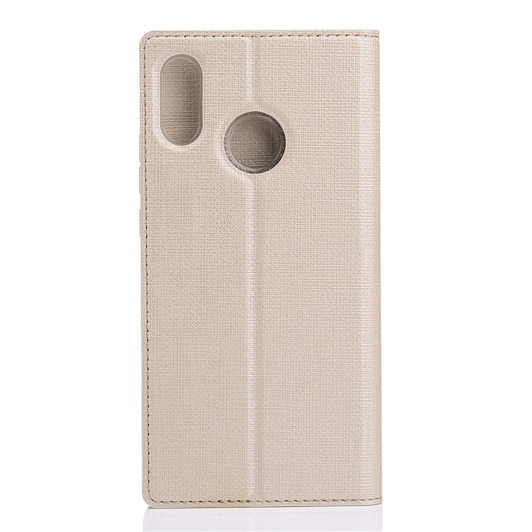 VILI DMX Cross Texture Card Holder Leather Stand Shell for Asus Zenfone Max Pro (M1) ZB601KL - Gold-6
