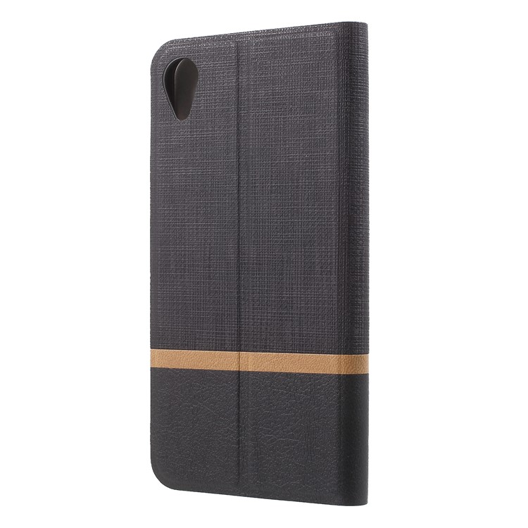 Cross Texture PU Leather Card Holder Stand Casing for Asus ZenFone Lite (L1) ZA551KL / Live (L1) ZA550KL - Black-2
