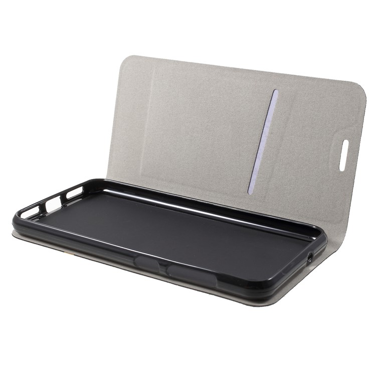 Cross Texture PU Leather Card Holder Stand Casing for Asus ZenFone Lite (L1) ZA551KL / Live (L1) ZA550KL - Black-5