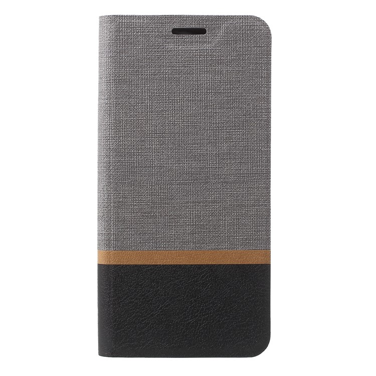 Cross Texture PU Leather Card Holder Stand Cover for Asus ZenFone Live (L1) ZA550KL - Grey-1
