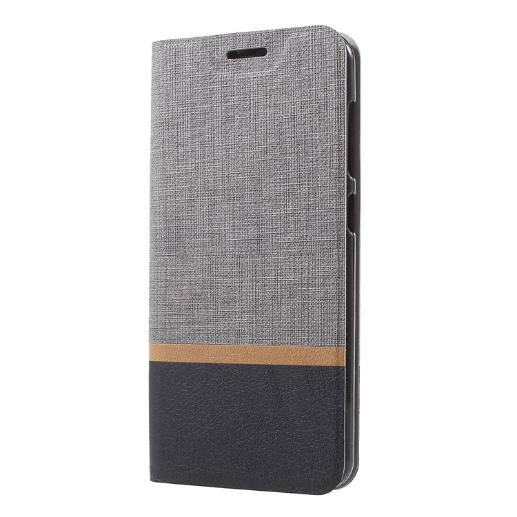 Cross Texture PU Leather Card Holder Stand Cover for Asus ZenFone Live (L1) ZA550KL - Grey-3