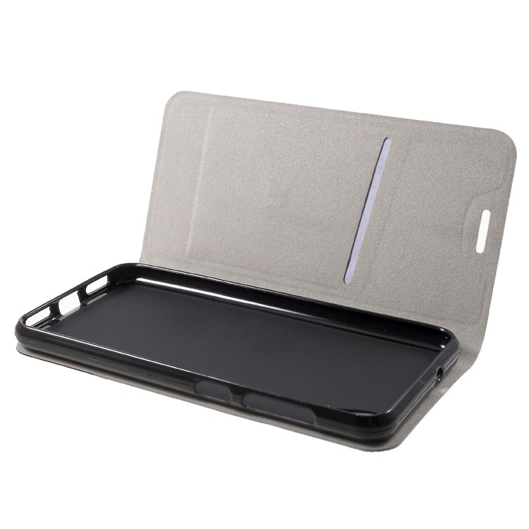Cross Texture PU Leather Card Holder Stand Cover for Asus ZenFone Live (L1) ZA550KL - Grey-5