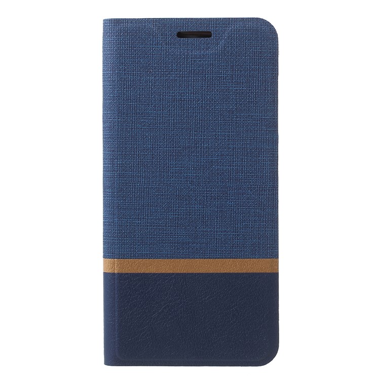 Cross Texture PU Leather Card Holder Stand Case for Asus ZenFone Live (L1) ZA550KL - Blue-1