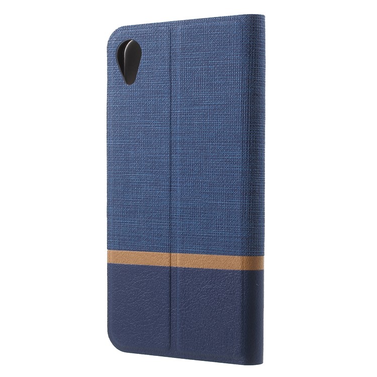 Cross Texture PU Leather Card Holder Stand Case for Asus ZenFone Live (L1) ZA550KL - Blue-2
