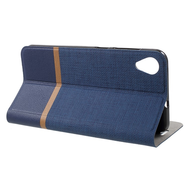 Cross Texture PU Leather Card Holder Stand Case for Asus ZenFone Live (L1) ZA550KL - Blue-4