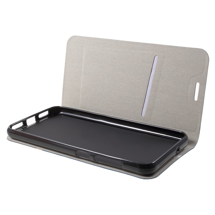 Cross Texture PU Leather Card Holder Stand Case for Asus ZenFone Live (L1) ZA550KL - Blue-5